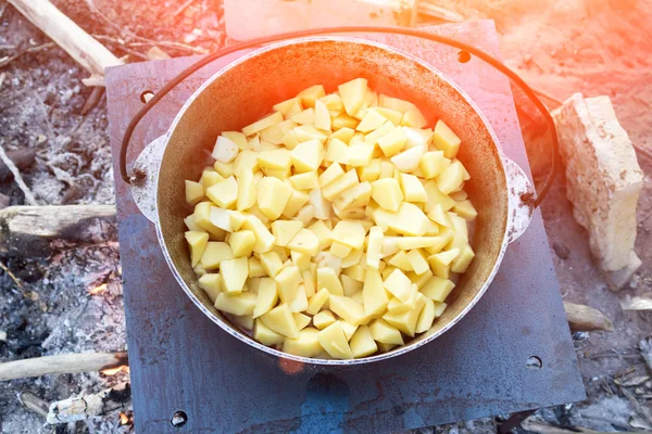 Pieces of boiled potatoes — Stock Photo, Image