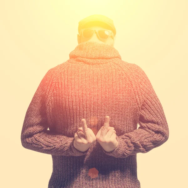 Bald man in sweater — Stockfoto