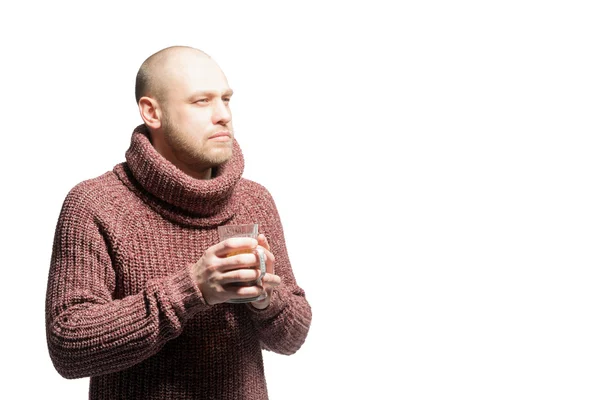 Homem careca e sem barba — Fotografia de Stock