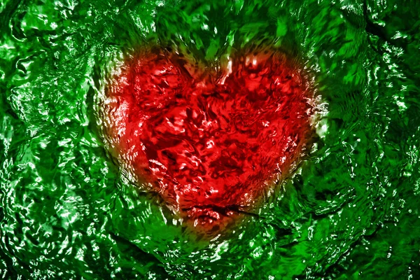 Símbolo del corazón en textura de agua ondulada —  Fotos de Stock