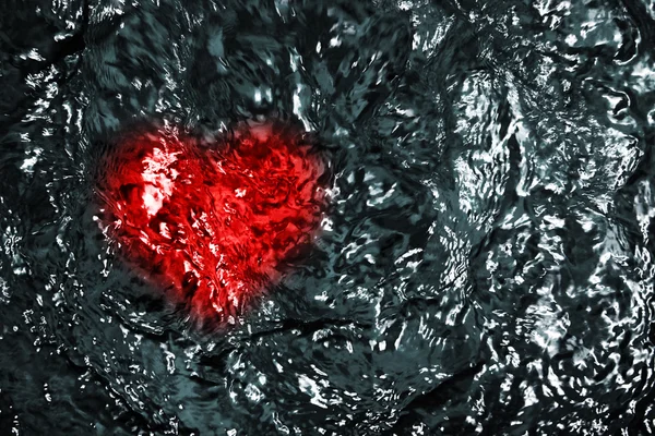 Símbolo del corazón en textura de agua ondulada —  Fotos de Stock