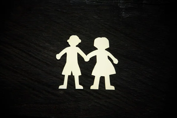 Silhouettes de couple en papier blanc — Photo