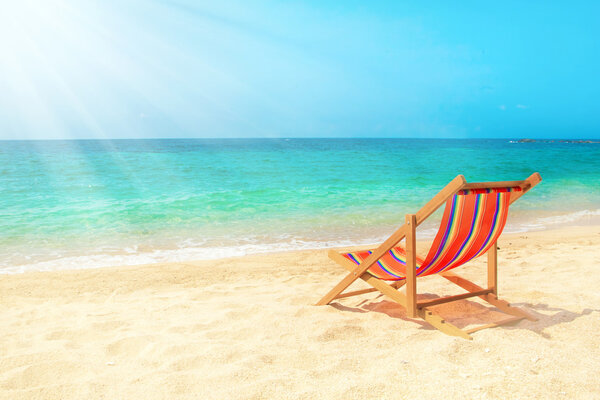 Lounge chair on the beach