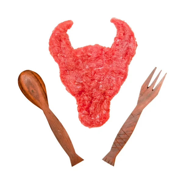 Carne en forma de cabeza —  Fotos de Stock