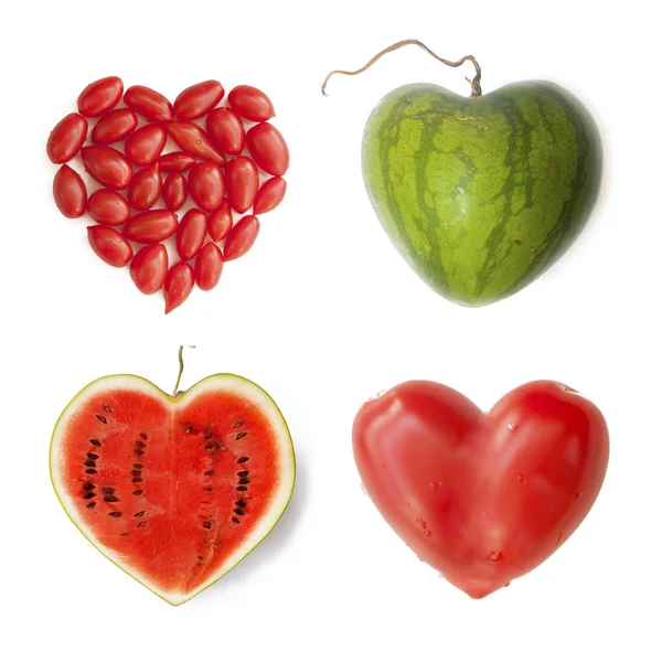 Heart-shaped fruits — Stock Photo, Image