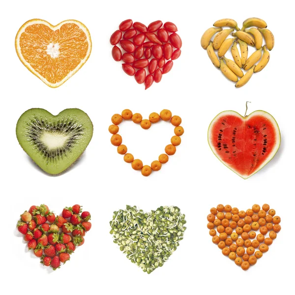 Frutta a forma di cuore — Foto Stock