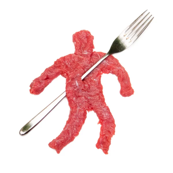 Carne cruda en forma de hombre —  Fotos de Stock