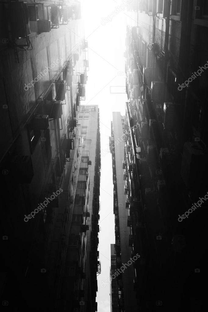 City narrow street view