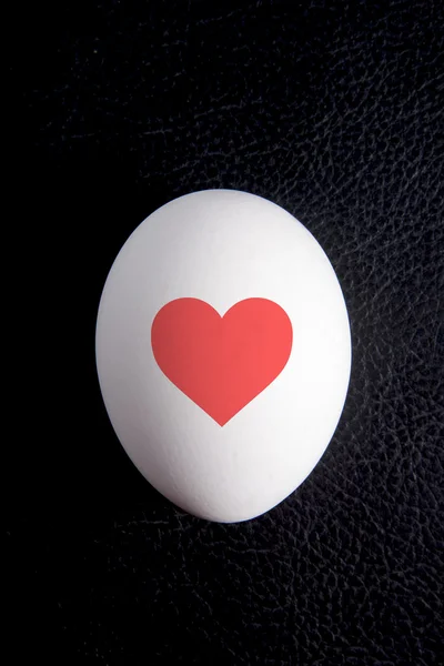 White egg on black — Stock Photo, Image