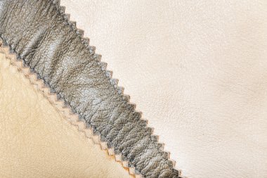 Dikişli deri parçaları