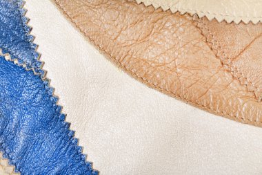 Dikişli deri parçaları