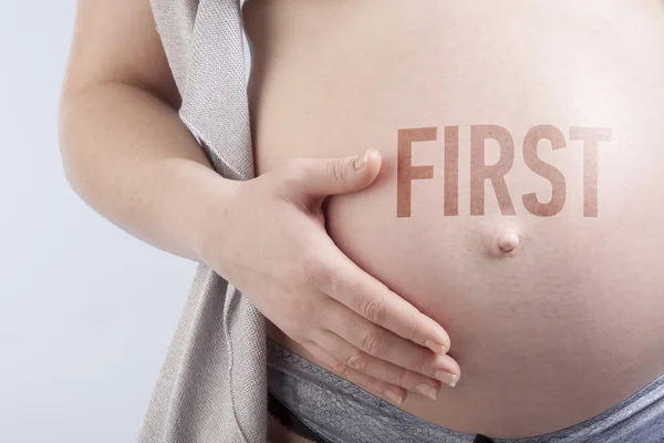 Gravid kvinna med titeln — Stockfoto