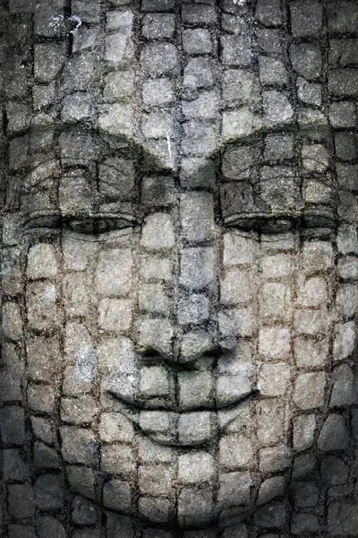 Grov sten Buddha ansikte — Stockfoto