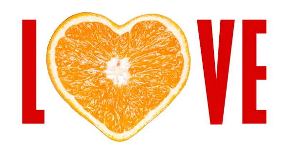 Heart-shaped orange — Stock Photo, Image