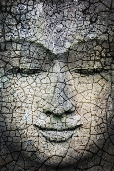 Sten buddha ansikte — Stockfoto