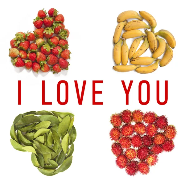 Hearts-shaped fruits — Stock Photo, Image