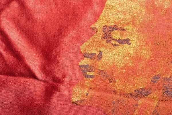 The image of Lenin on a red banner — Stock Photo, Image
