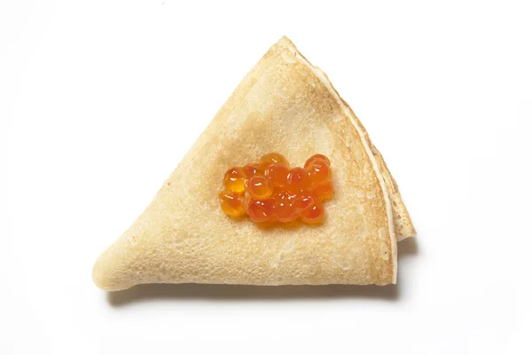 Pancake with red caviar — Stock Photo, Image