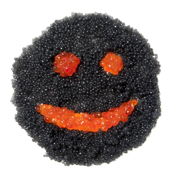 A face with a smile of caviar — Stock Photo, Image