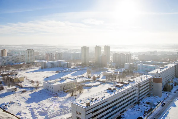 Vy över staden ovanifrån, — Stockfoto