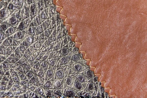 Stitched leather pieces — Stock Photo, Image