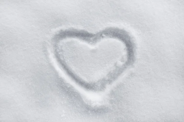Bild des Herzens im Schnee — Stockfoto