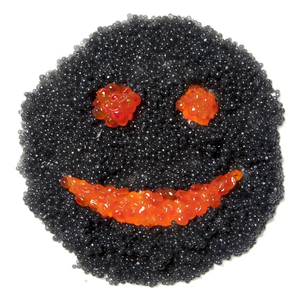 A face with a smile of caviar — Stock Photo, Image