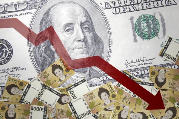 Inflation Korean won — Stock Photo, Image