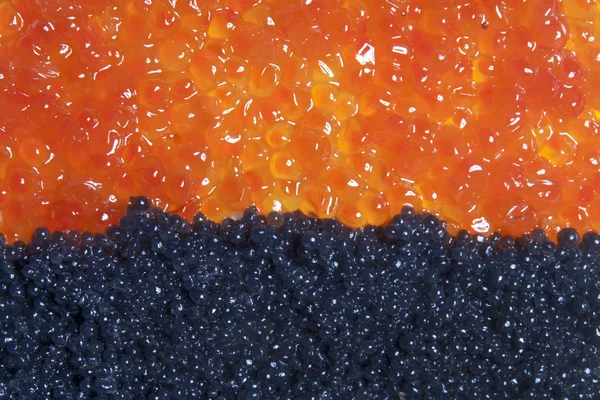 Caviar vermelho e preto — Fotografia de Stock