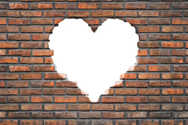 Brick wall shaped as a heart — Stock Photo, Image