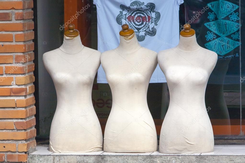 Three mannequin without clothes