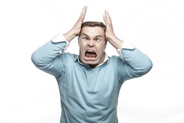 Adam baş ağrısı ve stres acı