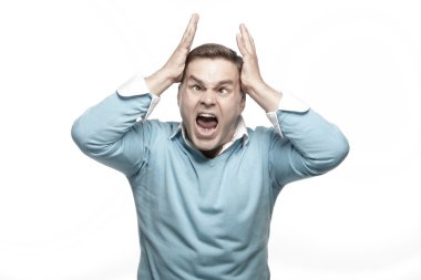 Adam baş ağrısı ve stres acı