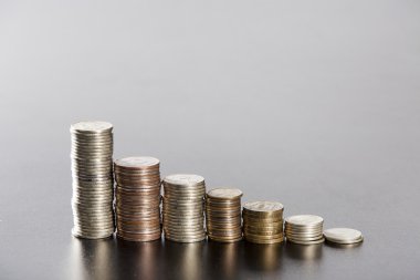 Paralar grafikten yakın çekim,