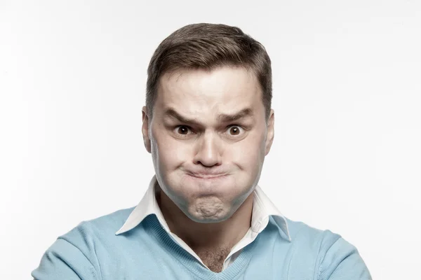 Man lijden hoofdpijn en stress — Stockfoto