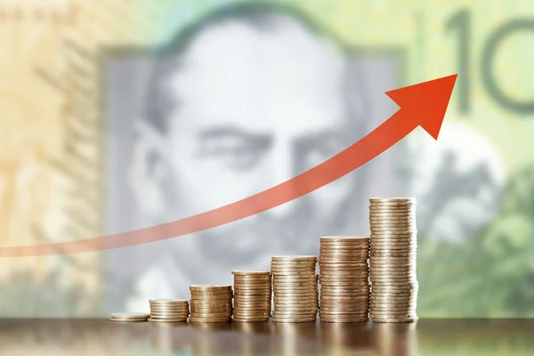 Appreciation of the Australian dollar — Stock Photo, Image