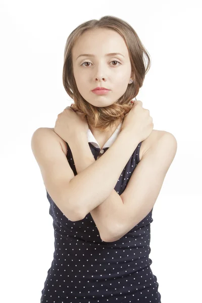 Dziewczyna tulenie się ramiona — Zdjęcie stockowe
