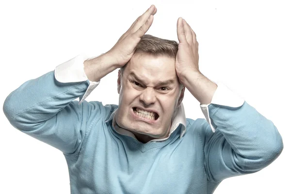 Homme souffrant de maux de tête et de stress — Photo