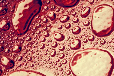 Water drops on polished metal surface