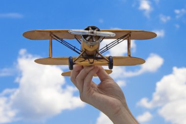 Sarı, retro uçak model