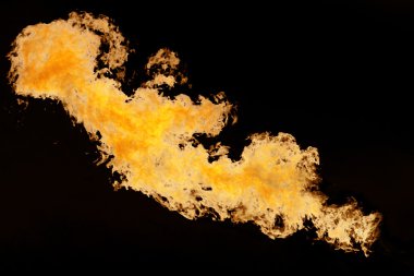 Picturesque fire flames on black background