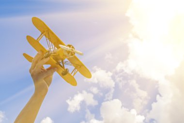 Sarı, retro uçak model