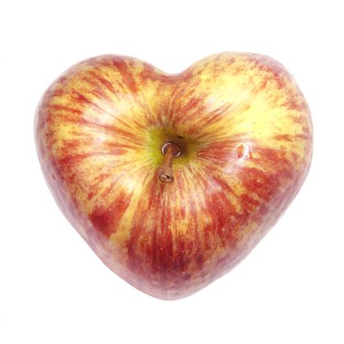Colorful,  heart shaped apple
