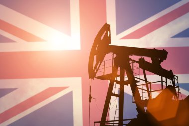 Yağ pompası ile Büyük Britanya bayrağı