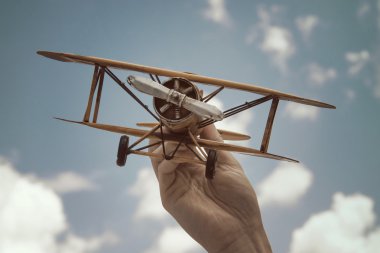 Sarı, retro uçak model