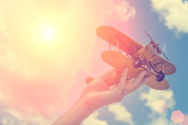 Sarı, retro uçak model