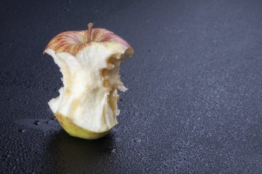 Core of red apple