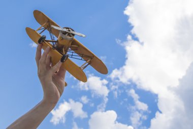 Sarı, retro uçak model