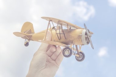 Sarı, retro uçak model