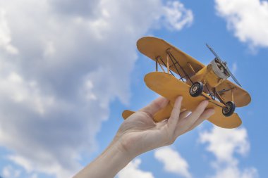 Sarı, retro uçak model